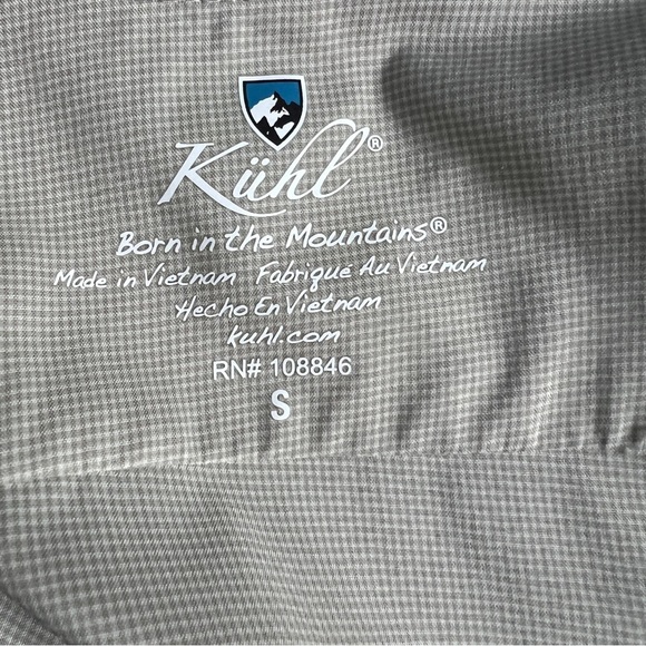 KÜHL Sojourn Hiking Long Sleeve Shirt Light Khaki UPF 30 Lightweigh Size Small - Picture 8 of 12